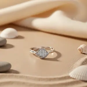 Anillo de Moda para Mujer, Diseño Moderno, Plata 925 con Incrustaciones de Diamantes, Chapado en Oro Rosa, Engaste de Garra de Alta Calidad, Joyería Fina - Product Image 1