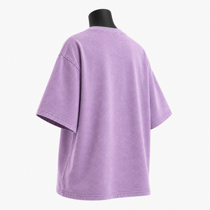 เสื้อยืดโอเวอร์ไซส์สีม่วงลาเวนเดอร์สำหรับผู้หญิง แขนสั้น ผ้าฝ้ายเรียบง่าย สไตล์ลำลอง ขายส่ง - Product Image 4