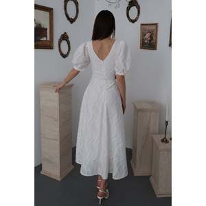 Robe col V blanc cassé - Ecru - Product Image 5