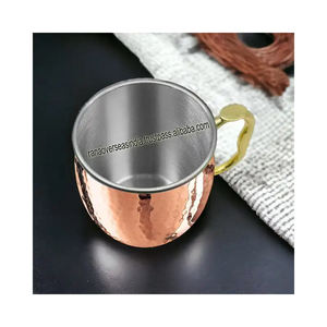 Top Vente Martelé En Acier Inoxydable Moscou Mule Tasses Cuivre Plaqué Avec Poignée Pour La Maison Hôtel Bar Restaurant Partie - Product Image 2