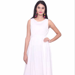 Nueva llegada de las mujeres sexy vestido de algodón sin mangas de moda plisado mujeres Maxi vestido de fiesta de las mujeres vestidos de playa ropa casual - Product Image 1