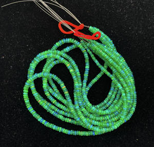 Cuentas de piedras preciosas de ópalo verde natural para la fabricación de joyas 16 pulgadas 3,50-5 MM 33 CT cuentas de ópalo etíope hilo pulido suave - Product Image 1