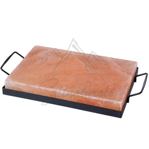 Precio al por mayor plato de cocina de sal rosa del Himalaya marco de madera Placa de parrilla con infusión de mineral natural mejor valorada 1,5x8x12 pulgadas - Product Image 2