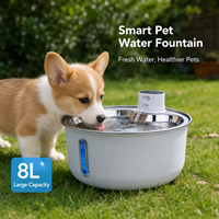 8L Intelligenter Kabelloser Sensor Edelstahl Katzen-Trinkbrunnen Automatischer Haustier-Wasserspender für Mehrere Katzen und Hunde OEM ODM
