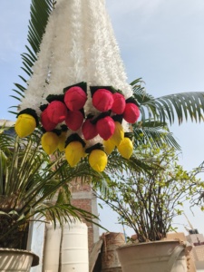 ดอกมะลิประดิษฐ์4ฟุตพร้อมดอกบัวพวงมาลัยสำหรับตกแต่งฉากหลังสายสำหรับฉากหลังแต่งงานแบบอินเดียใต้ - Product Image 2