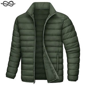 Chaquetas acolchadas ligeras para hombre, chaqueta de invierno hinchada cálida con cuello levantado, Abrigo acolchado repelente al agua a prueba de viento para clima frío - Product Image 1
