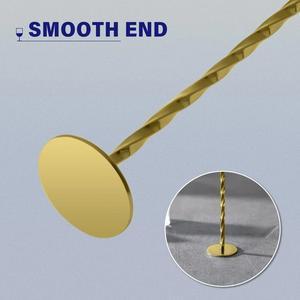 Cucharas Mezcladoras de Cócteles de Acero Inoxidable Dorado de Lujo, Mango Trenzado, Duraderas, Resistentes al Óxido, Elegantes, Herramienta de Bar para Bebidas, Regalo - Product Image 4