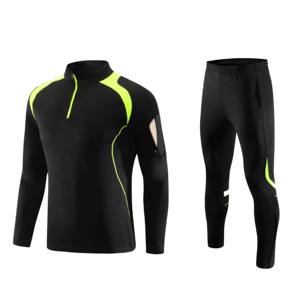 Ensemble de sport pour hommes de haute qualité demi-veste à glissière vêtements d'entraînement jeux maillots Kit de football hauts et pantalons tenue décontracté - Product Image 3