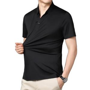เสื้อยืดแขนสั้นผู้ชายทรงธุรกิจลำลอง ผ้าเจอร์ซีย์เนื้อแน่น ยืดหยุ่น คุณภาพสูง ไร้ตะเข็บ คอวี ไซส์ใหญ่พิเศษ M-4XL - Product Image 3