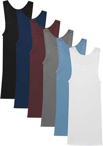 Camiseta sin mangas de ajuste elástico básica de algodón 100% para hombre informal superventas nueva adición de punto transpirable - Product Image 3