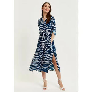 Fourniture d'usine meilleur prix personnalisé imprimé zèbre couleur marine robe à manches courtes nouvelle à la mode confortable Offre Spéciale les fêtes lavable - Product Image 2