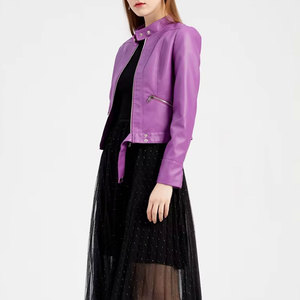 <b>Women's</b> Solid Knitted Breathable Leather <b>Jacket</b> Full Sleeves OEM Design Logo Canvas Fabric Winter Collections Wholesale Canvas - Product Image 4