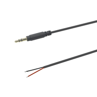 Câble auxiliaire mono 3,5 mm DC Jack vers fil ouvert 3,5 mm, 24AWG, pour voiture, conducteur en cuivre, gaine en nylon