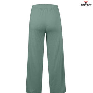 Pantalones de mujer de Color personalizado de nuevo diseño de alta calidad 2025, pantalones de chándal acampanados de algodón para mujer - Product Image 6