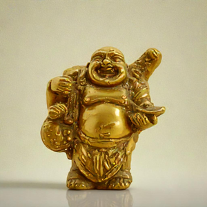 Estatua de Buda que ríe de Latón para Decoración de bodas y Diwali - Product Image 3