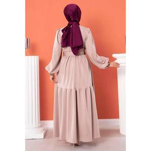 Robe Hijab Longue Ceinturée Stone - Product Image 1