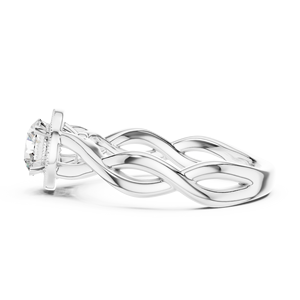 แหวนเพชรแล็บโกรว์ 0.70 กะรัต ดีไซน์ทันสมัย ประดับเพชรแบบ Pave ตัวเรือนทองคำขาว 18K ชุบโรเดียม รับรองโดย IGI เหมาะสำหรับงานหมั้น งานแต่งงาน และงานเลี้ยง - Product Image 4