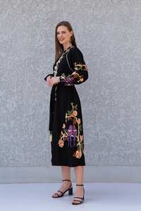 2025 Boho Hippie caftan femmes Sexy ample étage longueur coton Maxi robe avec manches longues taille libre pour les vacances - Product Image 3