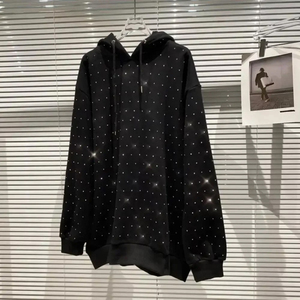 เสื้อฮู้ดคริสตัลทรงบ็อกซี่แบบสั่งทำพิเศษสำหรับผู้ชาย ทรงโอเวอร์ไซส์ ประดับคริสตัลขนาดใหญ่ น้ำหนักมาก สไตล์สตรีทแวร์ - Product Image 1