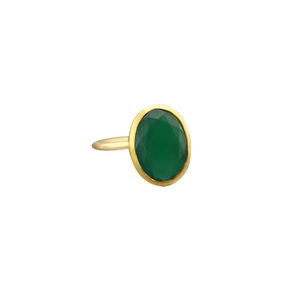 Bague en argent sterling 925 Onyx vert Bijoux design faits à la main Bijoux en onyx naturel Grossiste Fabrication de bijoux Casa De Plata - Product Image 1