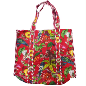 กระเป๋าโท้ทสุดหรูพิมพ์ลายดอกไม้ทนน้ำและฤดูร้อนผลิตในอินเดียโดยผู้ผลิตและส่งออกจากอินเดีย - Product Image 1