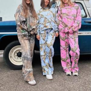 Sudadera con capucha de gran tamaño de camuflaje de manga larga suelta informal para mujer 2025 personalizada del fabricante - Product Image 4