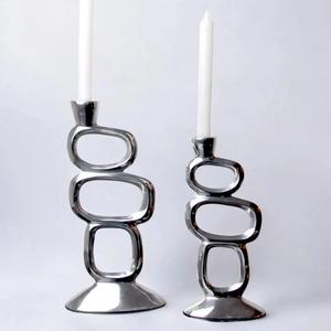 Bougeoir moderne en métal doré fait à la main et support pour décoration de Noël écologique et résistante à la chaleur - Product Image 4