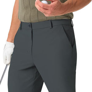Pantalons droits décontractés pour hommes, fabriqués par des professionnels, en toile teinte unie, prix de gros pour la vente - Product Image 3