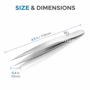 Pince à épiler professionnelle en acier inoxydable pour extensions de cils, pointe droite, isolation argentée de qualité supérieure, outil OEM - Product Image 5
