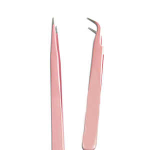 Juego de Pinzas para Extensión de Pestañas de Acero Inoxidable, Puntas de Fibra para Volumen, Puntas de Precisión Curvas y Anguladas, Antiestáticas, Profesionales, de Color - Product Image 3