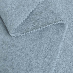 Tissu en molleton bouclé français brossé d'un seul côté, 100 % polyester, teint en fil, gris chanvre, 350 g/m², vente en gros - Product Image 5