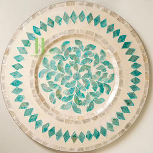 BEST SELLER Luxury Mother of Pearl Inlay <b>Round</b> <b>Placemats</b> Table Centerpieces Decorations OEM Design From Vietnam - Product Image 1