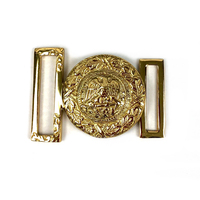 Boucle de ceinture en métal moulé sous pression à verrouillage automatique, plaquée or, pour uniforme de cérémonie, personnalisable avec marque, selon exigences sur mesure