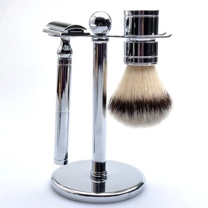 Juego de herramientas de afeitado premium con brocha, portátil para uso doméstico, la mejor calidad para uso en hoteles y salones, con soporte superior. - Product Image 5