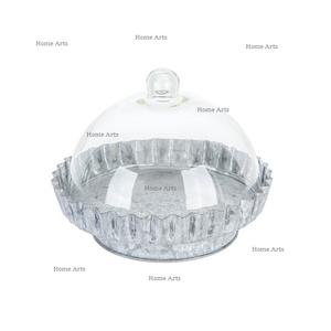 Support à gâteau galvanisé de conception tendance avec couvercle en verre support de service à dessert de forme ronde de la plus haute qualité en vrac - Product Image 3
