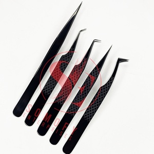 Pince à cils à pointe en fibre Micro Grip en forme de L de marque privée 45/75/90 degrés outils de beauté en acier inoxydable pour l'extension des cils - Product Image 4