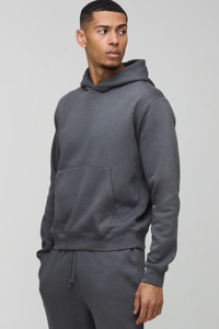 Survêtement à capuche coupe ajustée et à manches longues ElasticCharcoal Boxy pour hommes de qualité supérieure avec logo et design personnalisés OEM - Product Image 4
