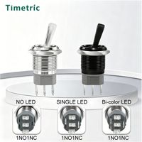 Interrupteur à bouton-poussoir rond étanche en acier inoxydable de 16 mm, à verrouillage marche/arrêt sans LED