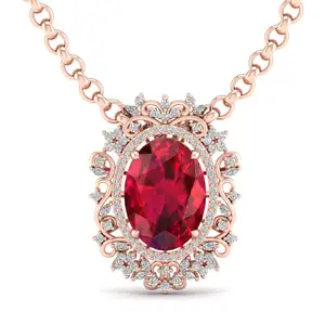 REYES Dropshipping Products Crystal Moissanite Stone Pendant Fashion 14K 18K Gold Ruby Gemstone Jewelry For Women Wedding Gifts