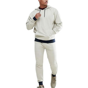 Nouveauté, vente en gros, ensemble deux pièces de jogging d'hiver à capuche et pantalon de survêtement à motif solide 100% coton ensemble de survêtement de service OEM - Product Image 2