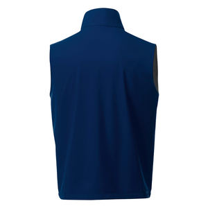 Fashion Soft Shell Sleeveless <b>Vest</b> Navy Blue Color Full Zip Up Stand Collar <b>Thermal</b> Soft Workwear Wear Softshell Waistcoat - Product Image 2