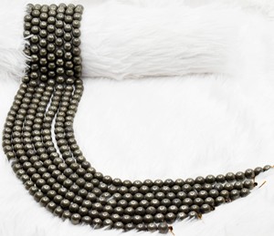 Cuentas de pirita redondas de 8 mm, las más vendidas a nivel mundial, cristales curativos naturales para la fabricación de joyas. - Product Image 1