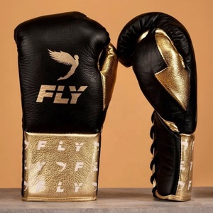 Gants de boxe Fly Black Golden les plus vendus, fabriqués sur mesure, prix abordable, logo personnalisé, gants de sparring en cuir véritable - Product Image 1