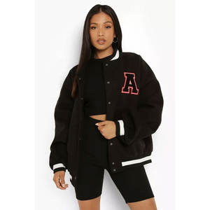 Parches de chenilla de alta calidad, chaquetas universitarias, ventas al por mayor, chaqueta universitaria de béisbol Letterman para mujer - Product Image 3