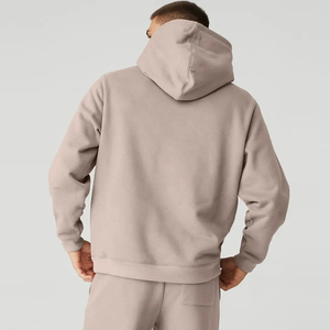 Sweat à capuche personnalisable pour homme en polyester/coton, épais pour l'hiver, en molleton uni gaufré, style streetwear, avec poche, respirant et de haute qualité - Product Image 3