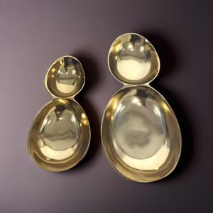 Plato de aluminio con forma de huevo doble, vajilla decorativa moderna para Decoración de mesa de boda - Product Image 2