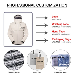 Chaqueta de bombardero de respiración impermeable trilaminado de gama alta Unisex cortavientos de invierno suave con cierre de cremallera para impermeable de senderismo - Product Image 6