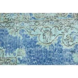 Classique Bleu Vert 1.6 X 3.4ft Patchwork Tapis Turc Grande Surface Laine Viscose Couloir Rectangulaire pour Entrée Nouveau Modèle Latex - Product Image 5