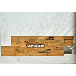 Paneles de Pared 3D Modernos de Madera PANGESTU, Diseño Geométrico, Insonorizantes, de Madera de Teca de Indonesia, para Entretenimiento en el Hogar - Product Image 2