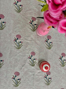 Mantel de Algodón Estampado a Mano: Rayas Florales, Lino Boho para Mesa de Comedor, Decoración Étnica para el Hogar al Mejor Precio - Product Image 2